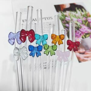 Pailles en verre avec motif Nœud